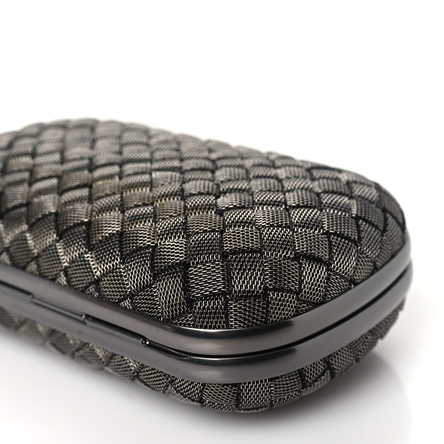 Metal Intrecciato Mesh Woven Knot Clutch Argento
