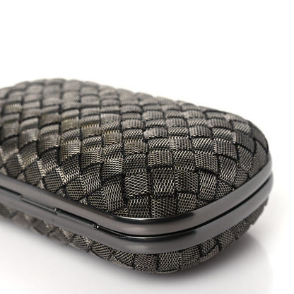 Bottega Veneta Metal Intrecciato Mesh Woven Knot Clutch Argento 9 of 9