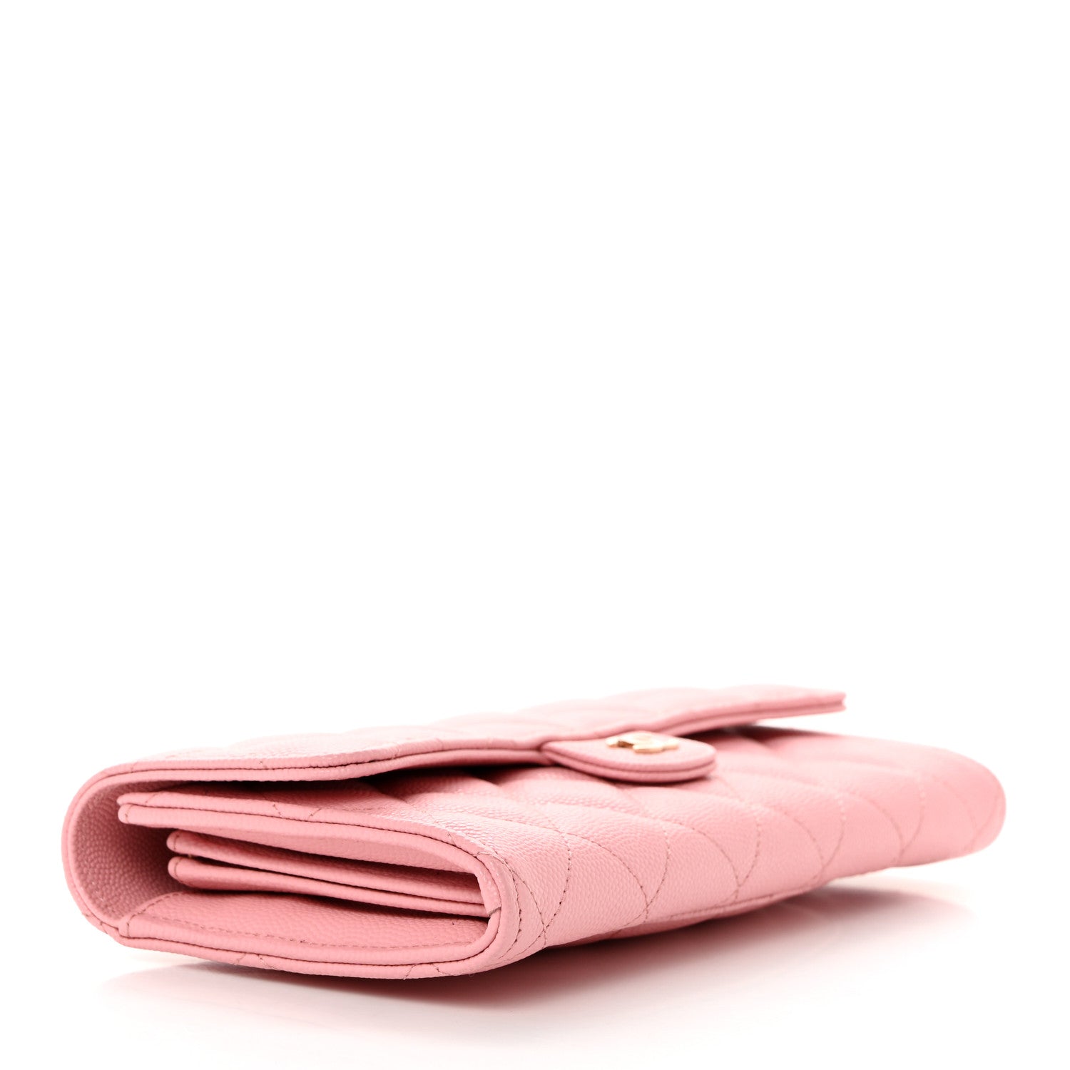 Chanel Caviar Quilted Large Gusset Flap Wallet Light Pink 4 of 8