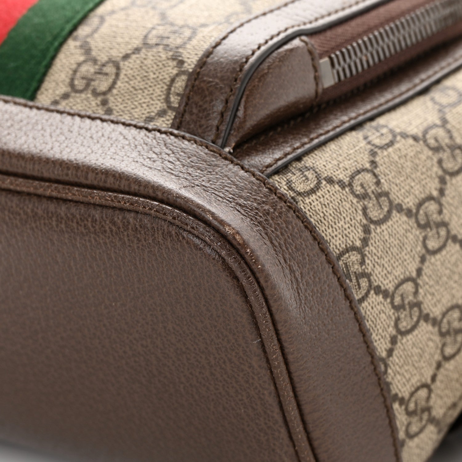 Gucci GG Supreme Monogram Calfskin Web Small Ophidia Day Backpack Beige Ebony New Acero 11 of 12