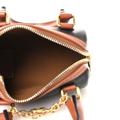 Celine Triomphe Canvas Calfskin Mini Boston Bag Tan 5 of 11