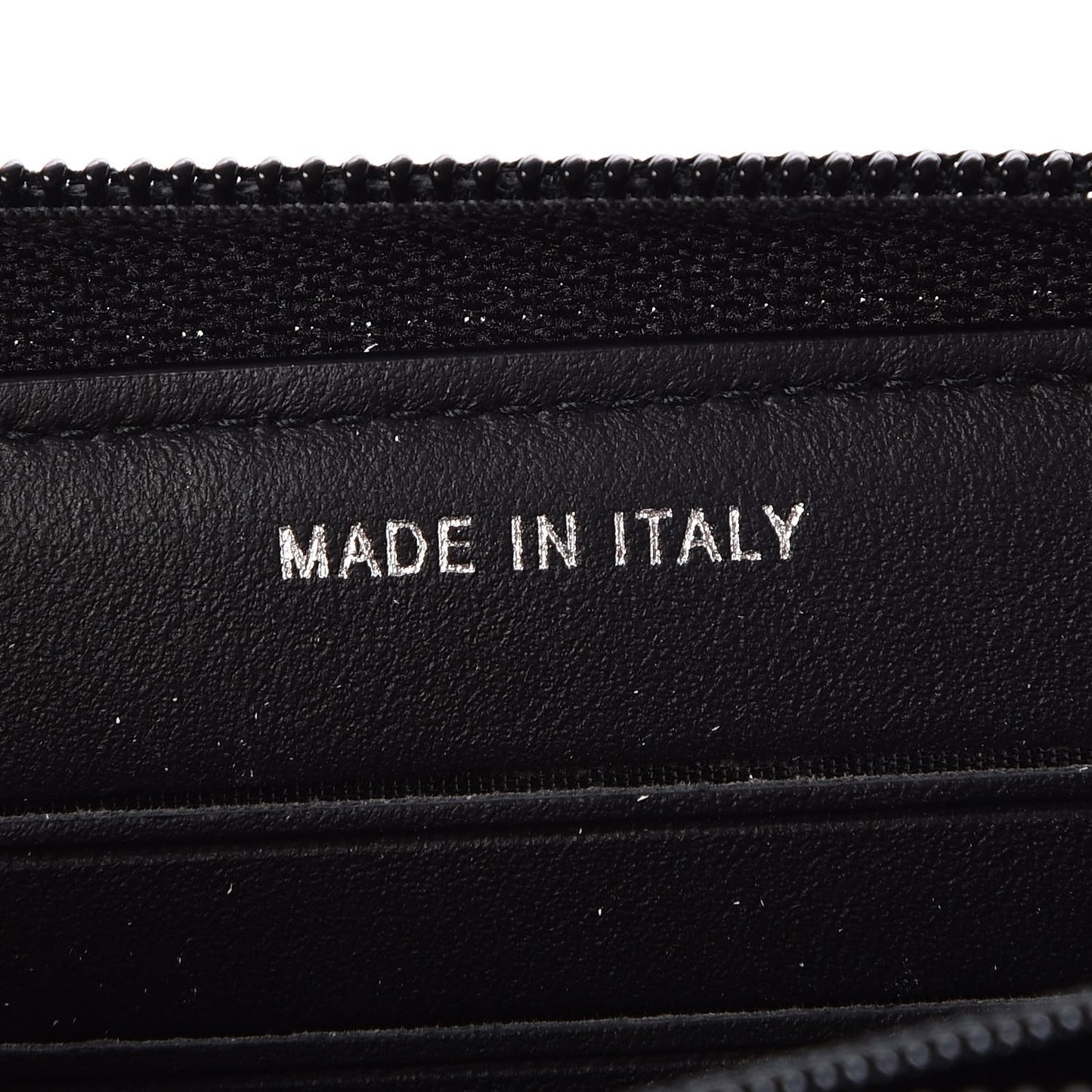 Calfskin Painted Chevron Embossed Small Boy Zip Wallet Black