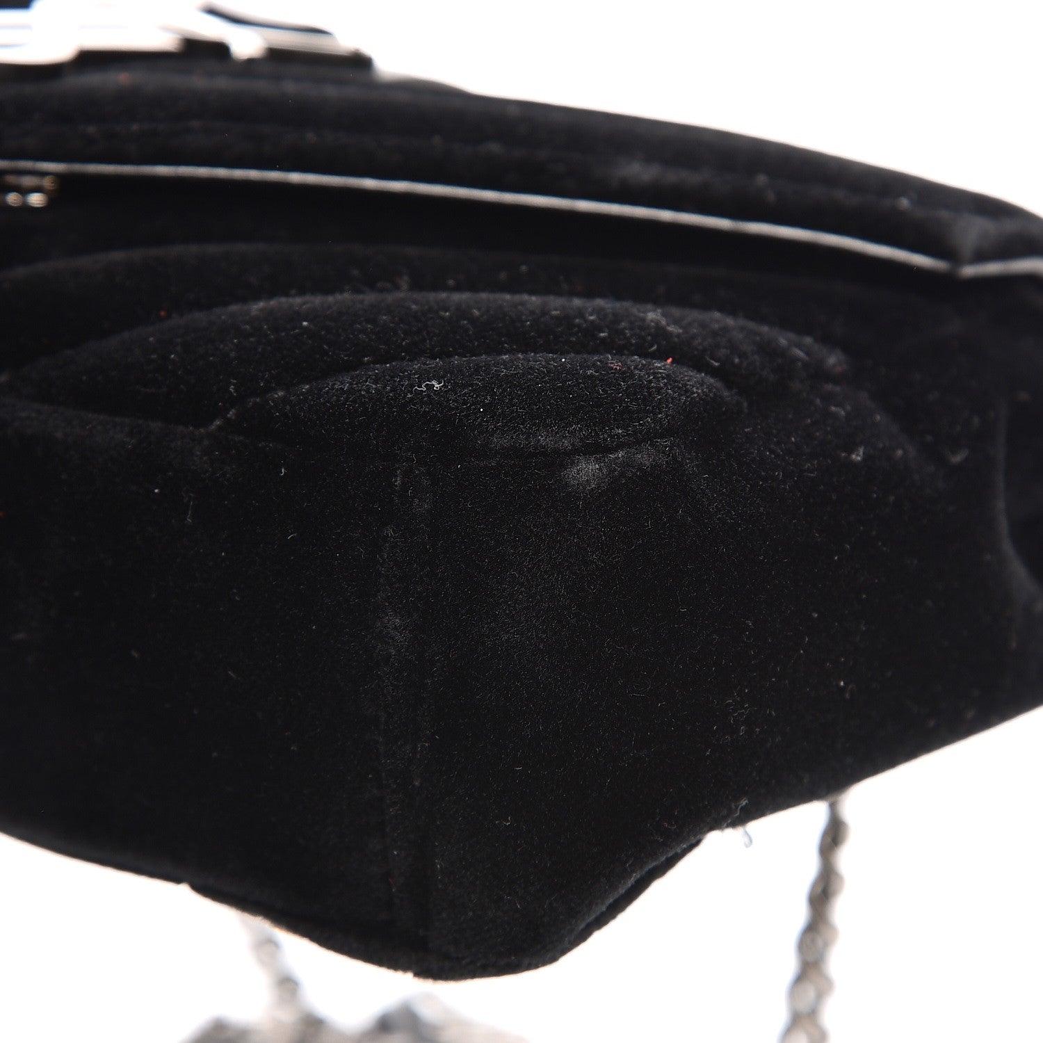 Saint Laurent Velvet Matelasse Chevron Monogram Classic Baby Chain Bag Black 10 of 11