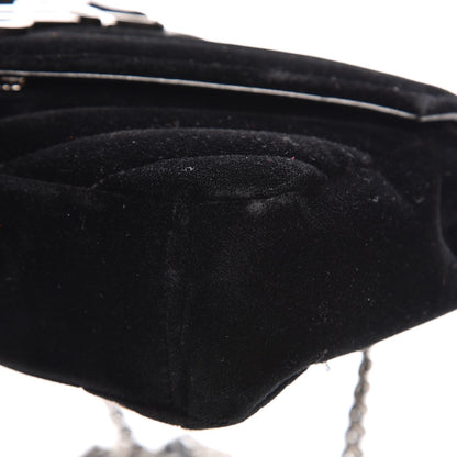 Saint Laurent Velvet Matelasse Chevron Monogram Classic Baby Chain Bag Black 10 of 11