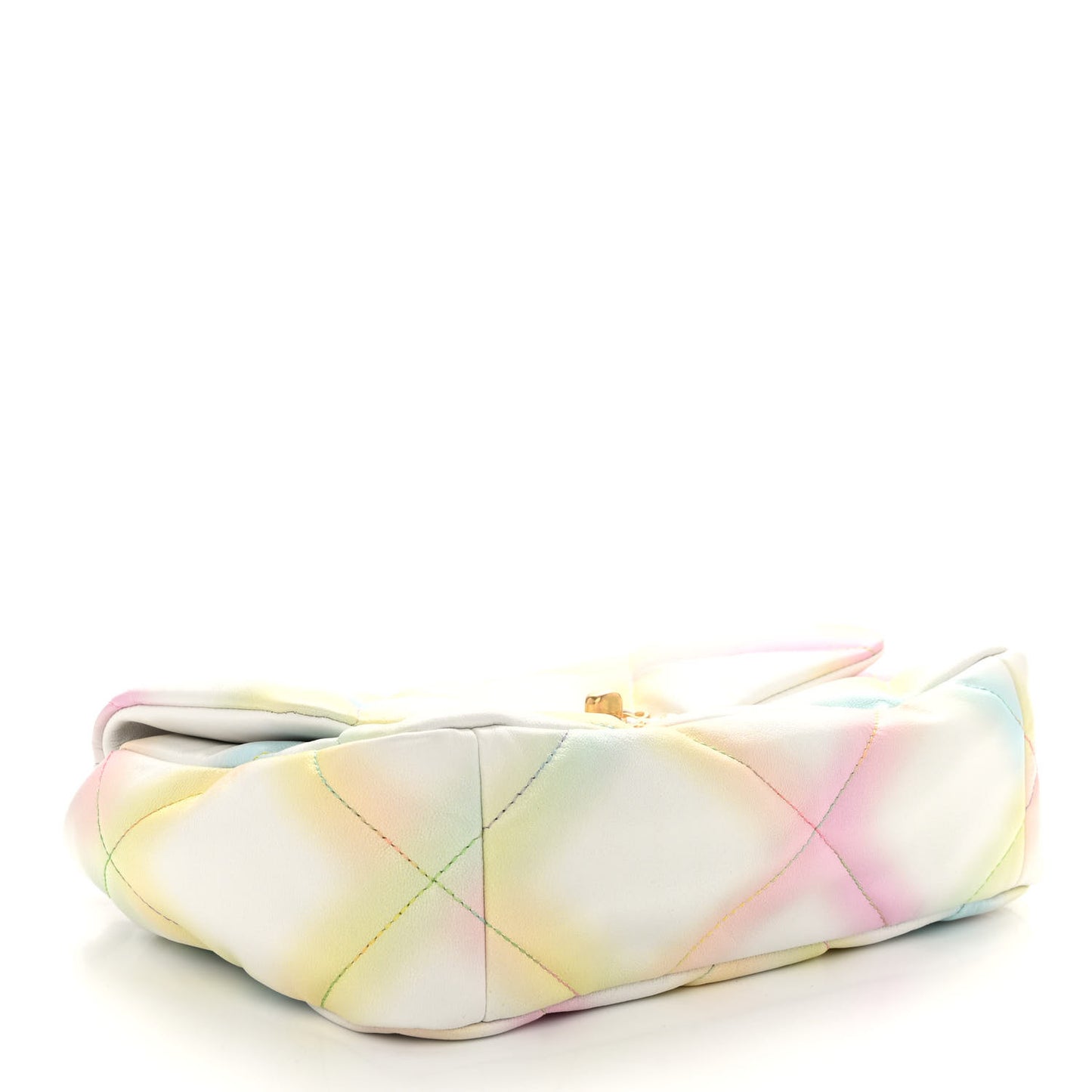 Printed Goatskin Quilted Medium Chanel 19 Flap White Multicolor