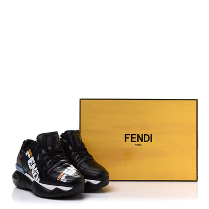 Fendi X FILA Vitello Mania Painted Womens Chunky Sneakers 36 Black Zucca Ice White 10 of 10