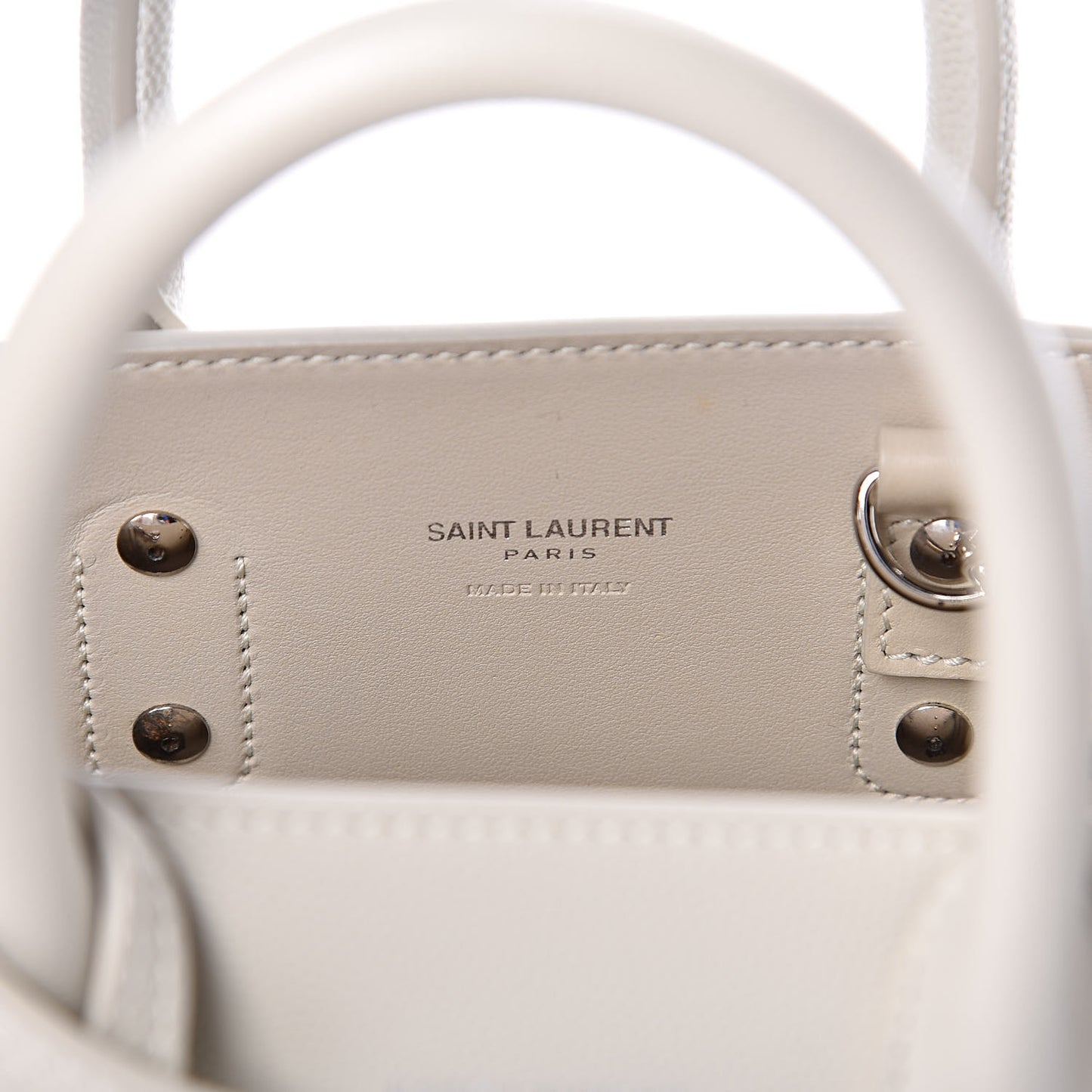 Grained Calfskin Nano Sac de Jour Dove White
