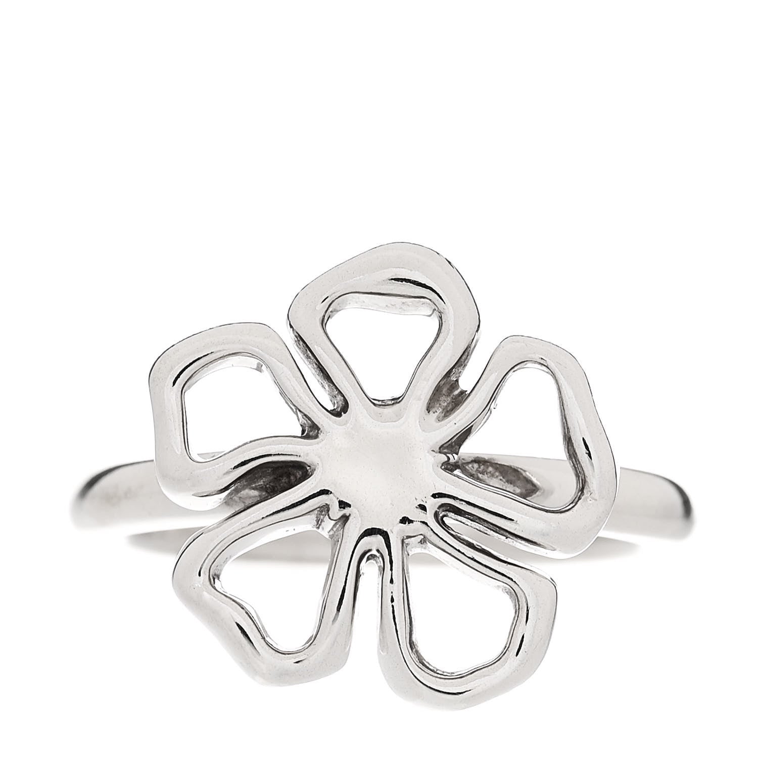 Tiffany Sterling Silver Open Flower Ring 53 6.5 1 of 8