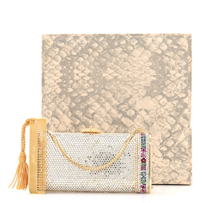 Judith Leiber Swarovski Crystal Pearl Floral Minaudiere Clutch Gold Multicolor 13 of 13