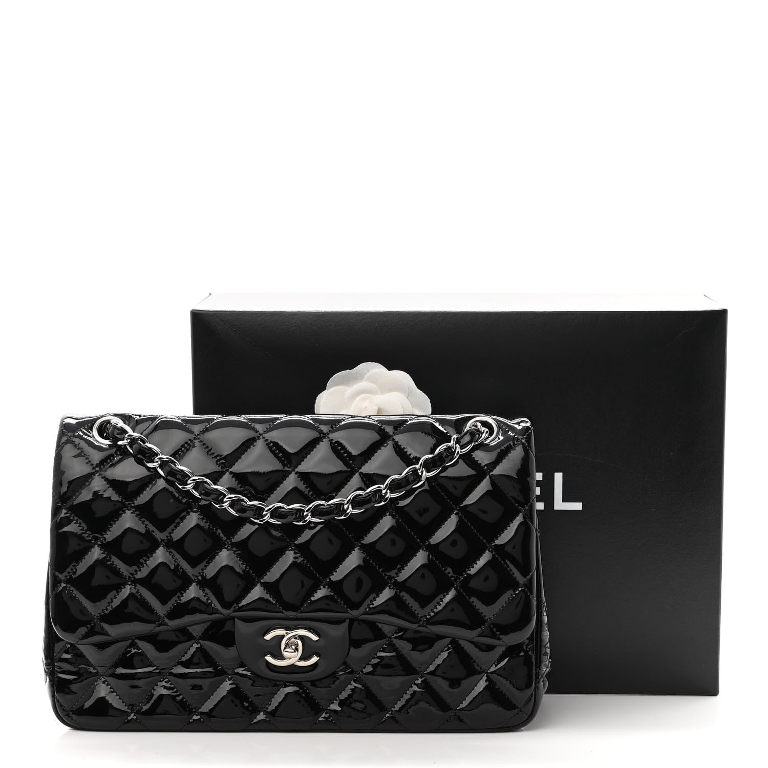 Chanel Patent Quilted Jumbo Double Flap Black 11 of 11