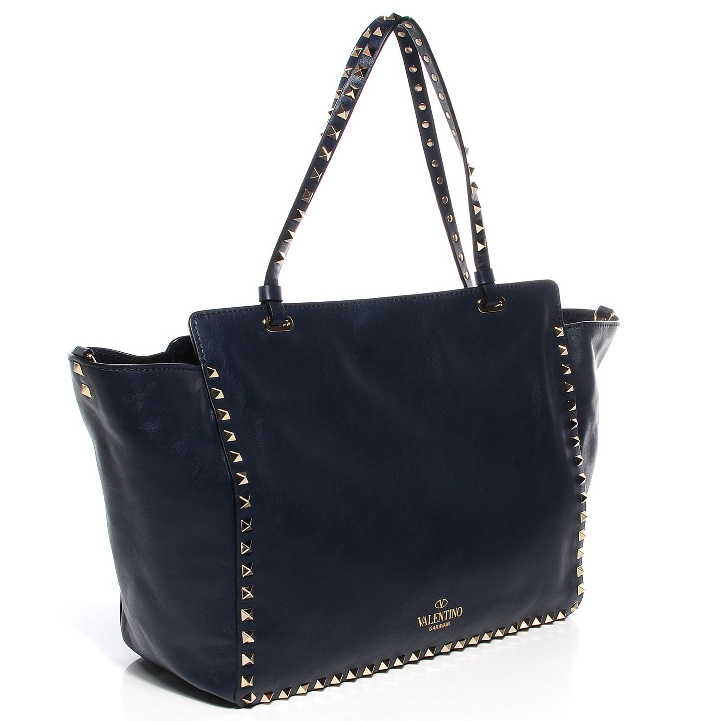 Vitello Medium Rockstud Tote Marine