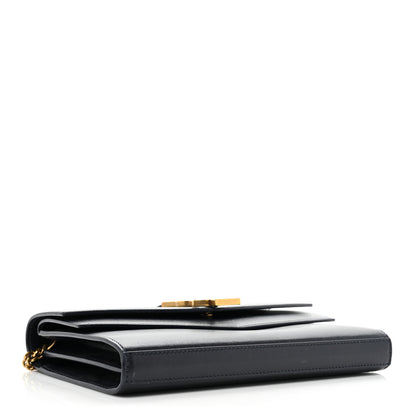 Saint Laurent Smooth Calfskin Monogram Sulpice Chain Wallet Navy 4 of 17