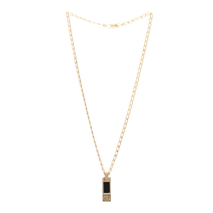 Christian Dior Metal CD Bar Necklace Gold Black 3 of 6