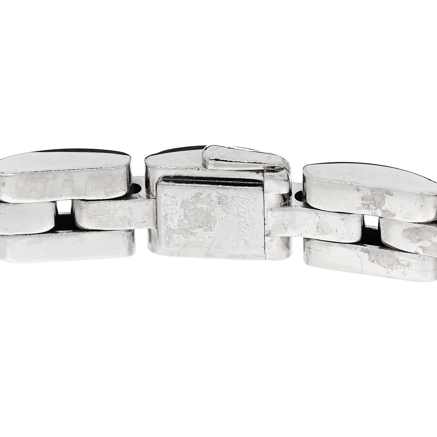 18k White Gold Panthere Maillon Three Row Bracelet