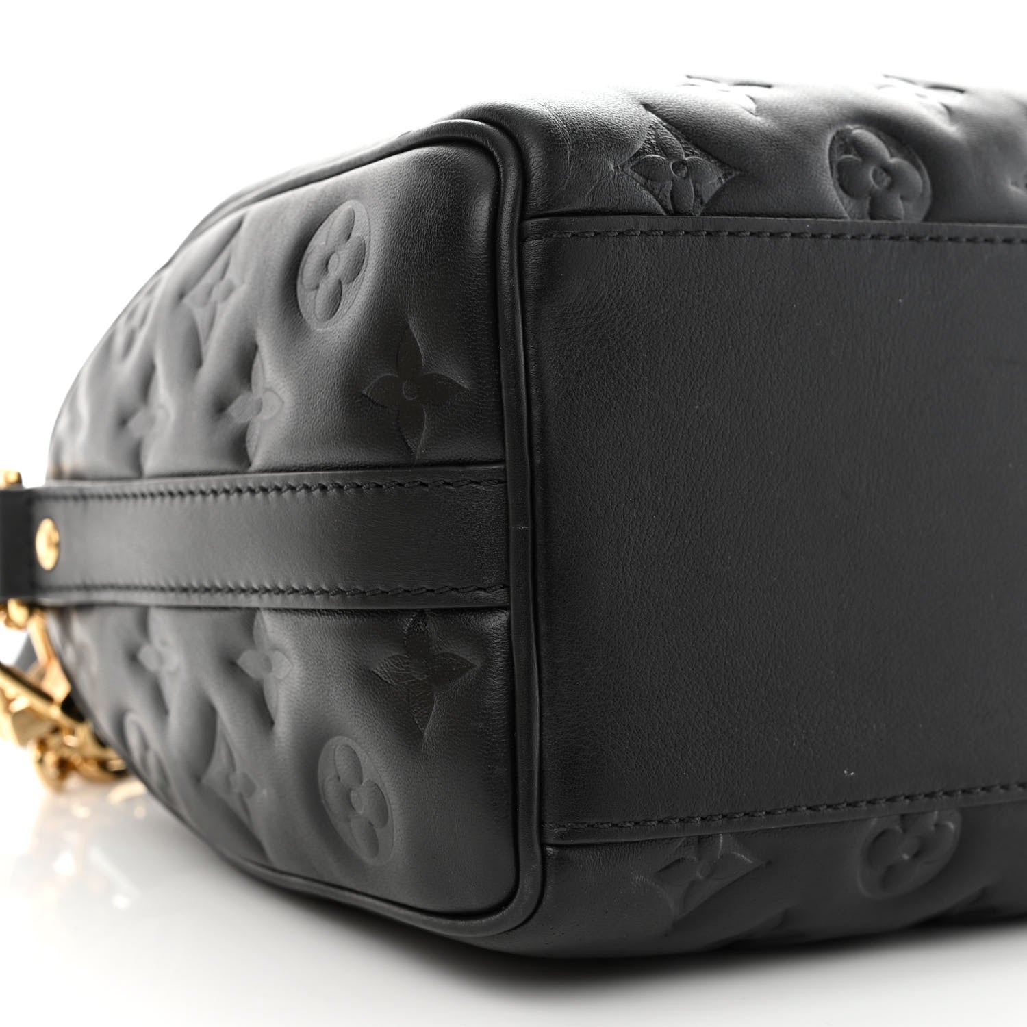 Louis Vuitton Lambskin Embossed Monogram Speedy 22 Bandouliere Black 8 of 9