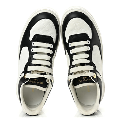 Louis Vuitton Monogram Embossed Calfskin Time Out Sneakers 37 White Black 2 of 10