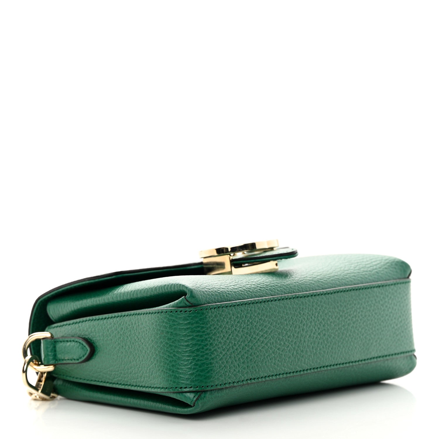 Gucci Dollar Calfskin Interlocking G Crossbody Bag Emerald 4 of 12