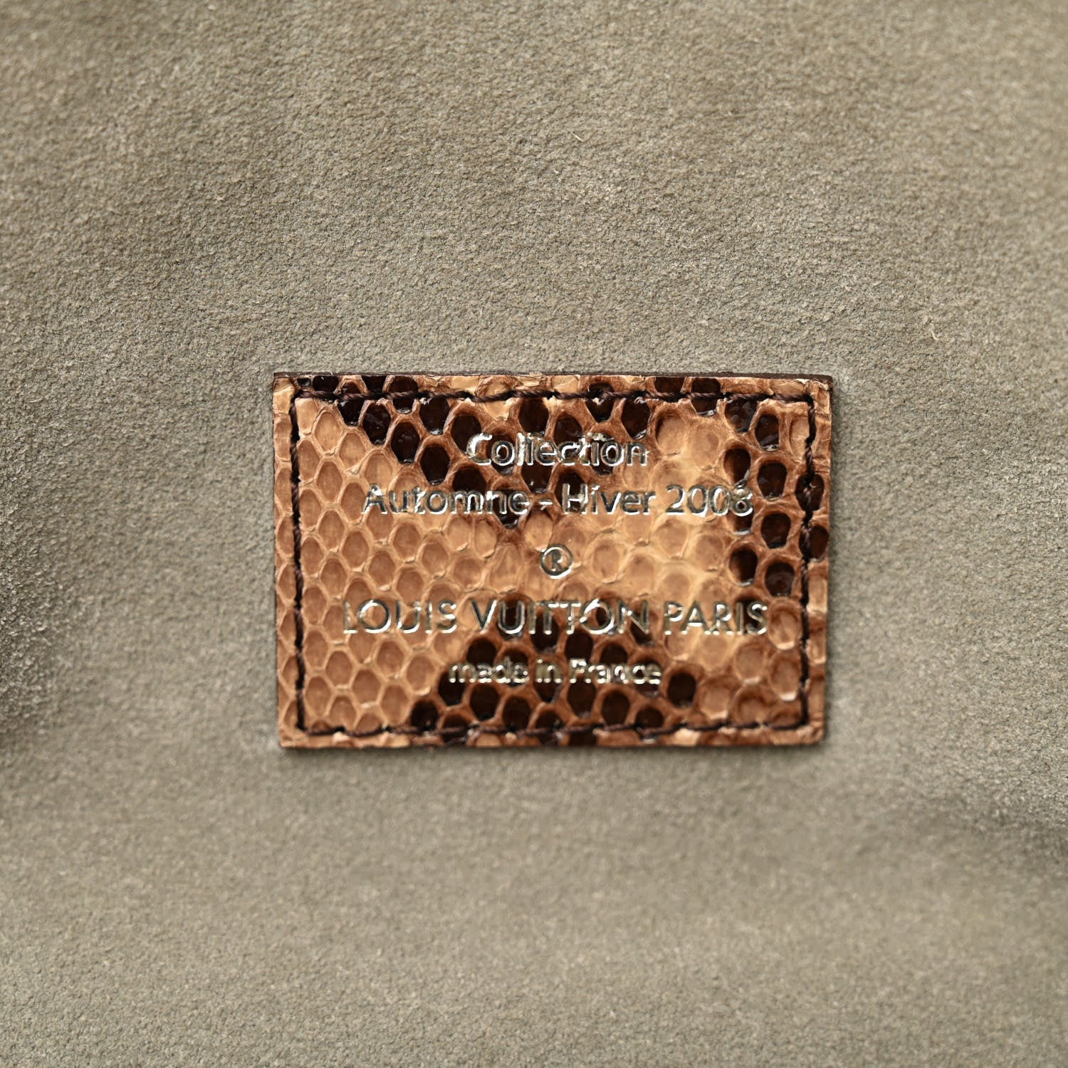 Louis Vuitton Suede Snakeskin Monogram Embossed Whisper PM Jade 6 of 13