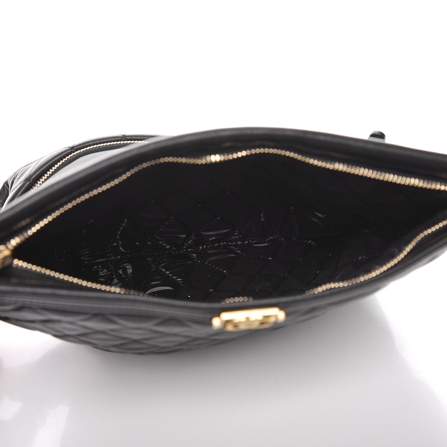 Chanel Lambskin Quilted Beauty CC Boy Clutch Black 5 of 8