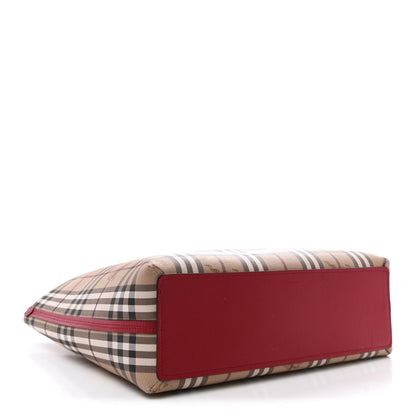 Burberry Haymarket Check Medium Reversible Tote Poppy Red 16 of 36