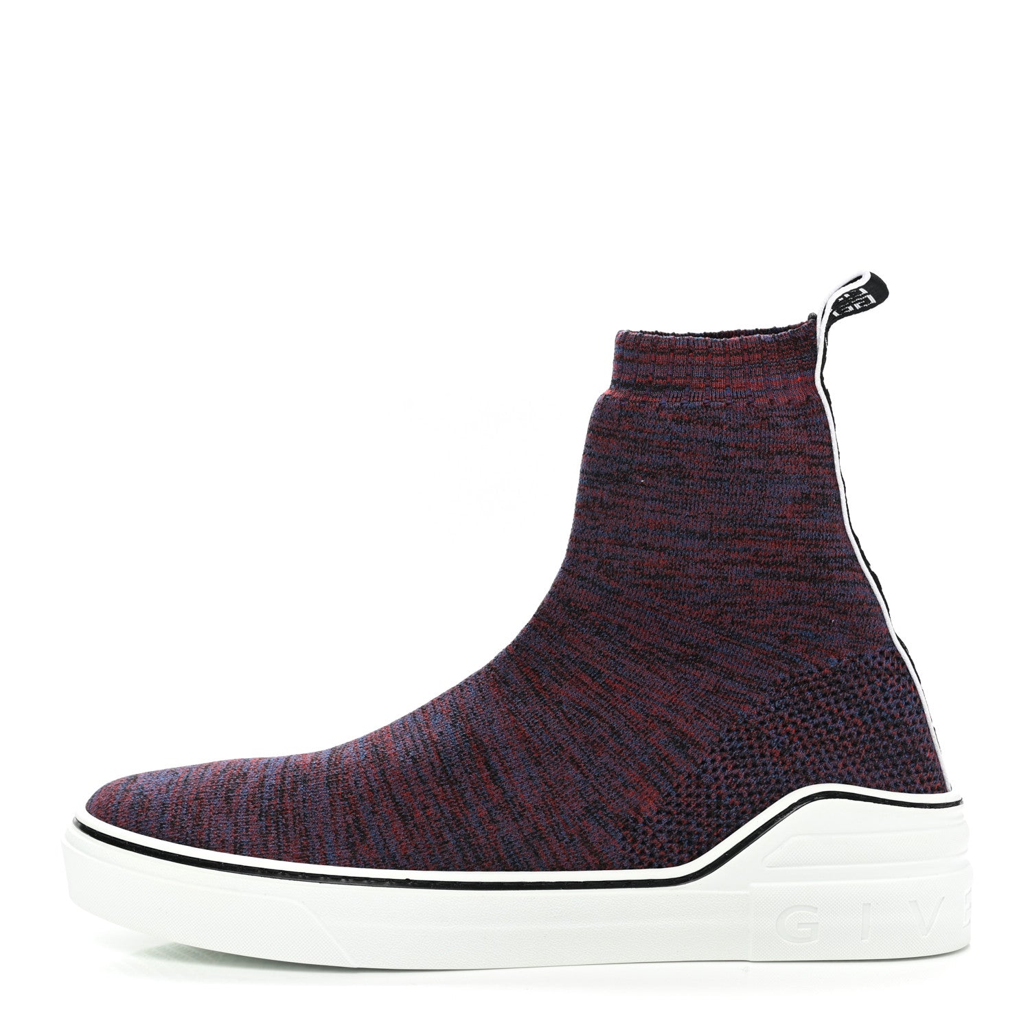 Givenchy Technical Canvas Knit Mens George V Sock Sneakers 44 Burgundy 1 of 6