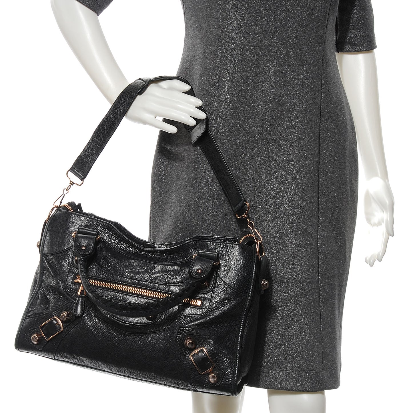 Agneau Giant 21 Rose Gold Hardware City Black