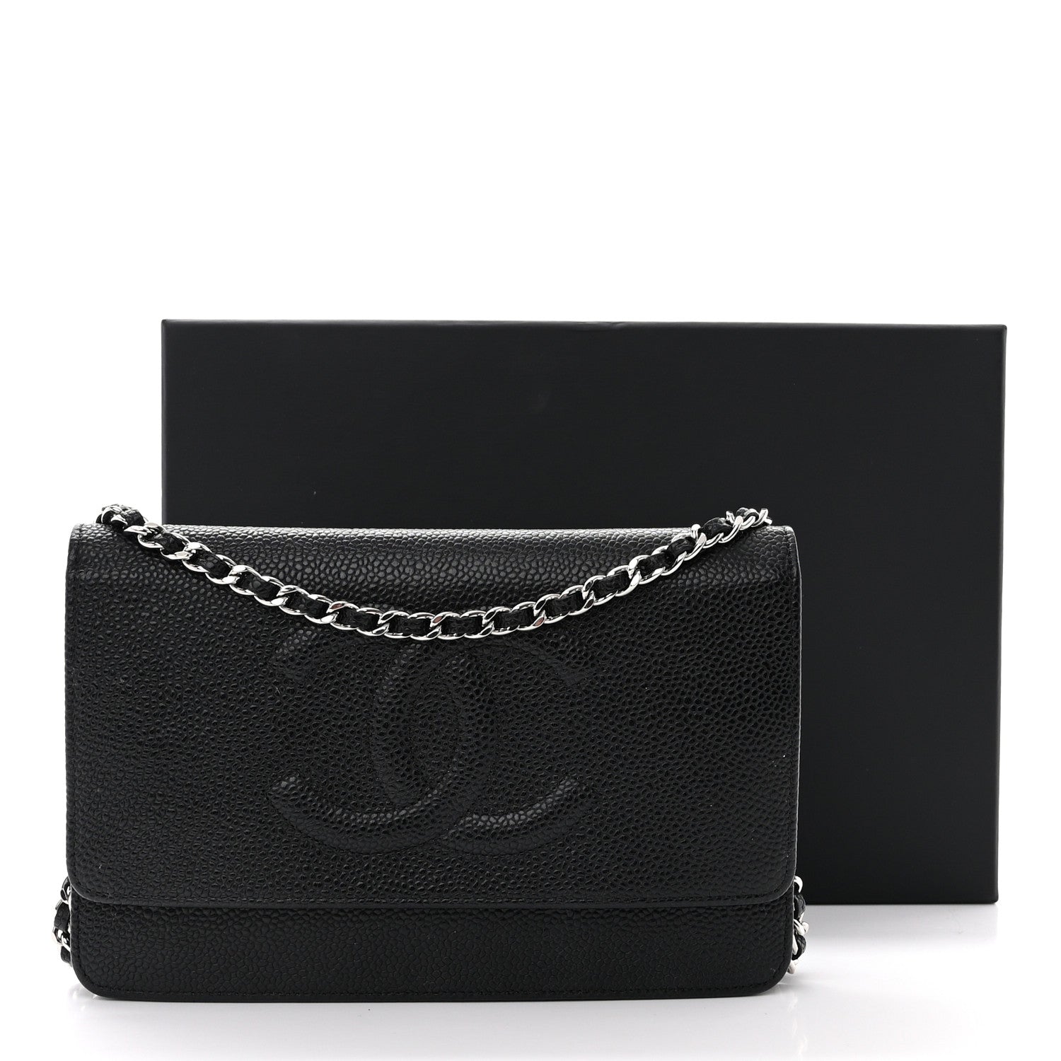 Chanel Caviar Timeless CC Wallet on Chain WOC Black 15 of 15