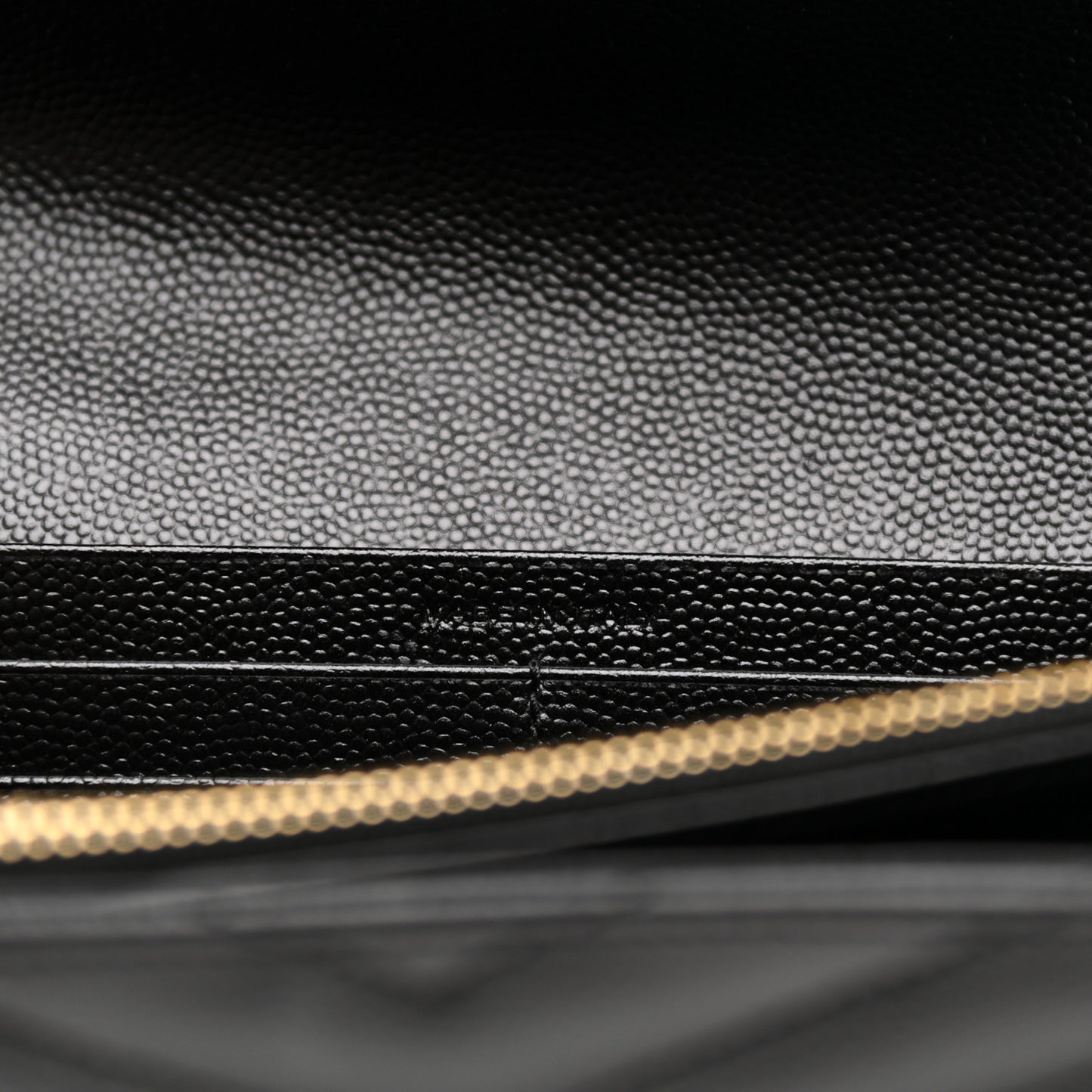 Grain De Poudre Matelasse Chevron Monogram Flap Wallet Black
