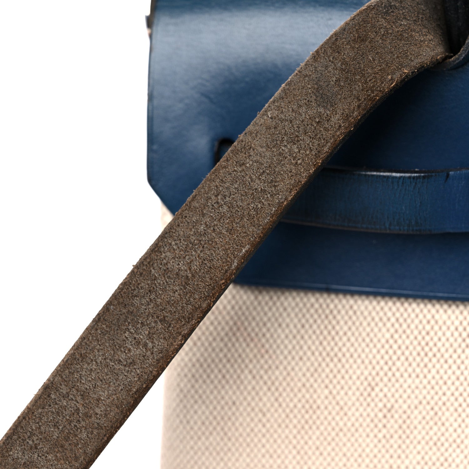 Hermes Toile Vache Calfskin Herbag PM 30 Navy Bleu Natural 26 of 26