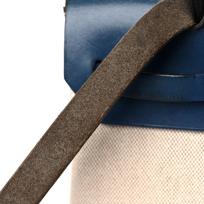 Hermes Toile Vache Calfskin Herbag PM 30 Navy Bleu Natural 26 of 26