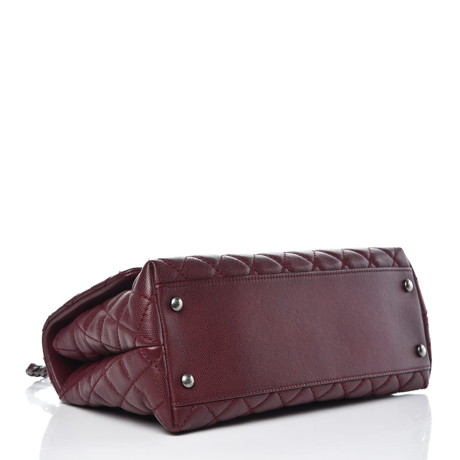 Chanel Caviar Quilted Small Coco Handle Flap Burgundy 4 of 8
