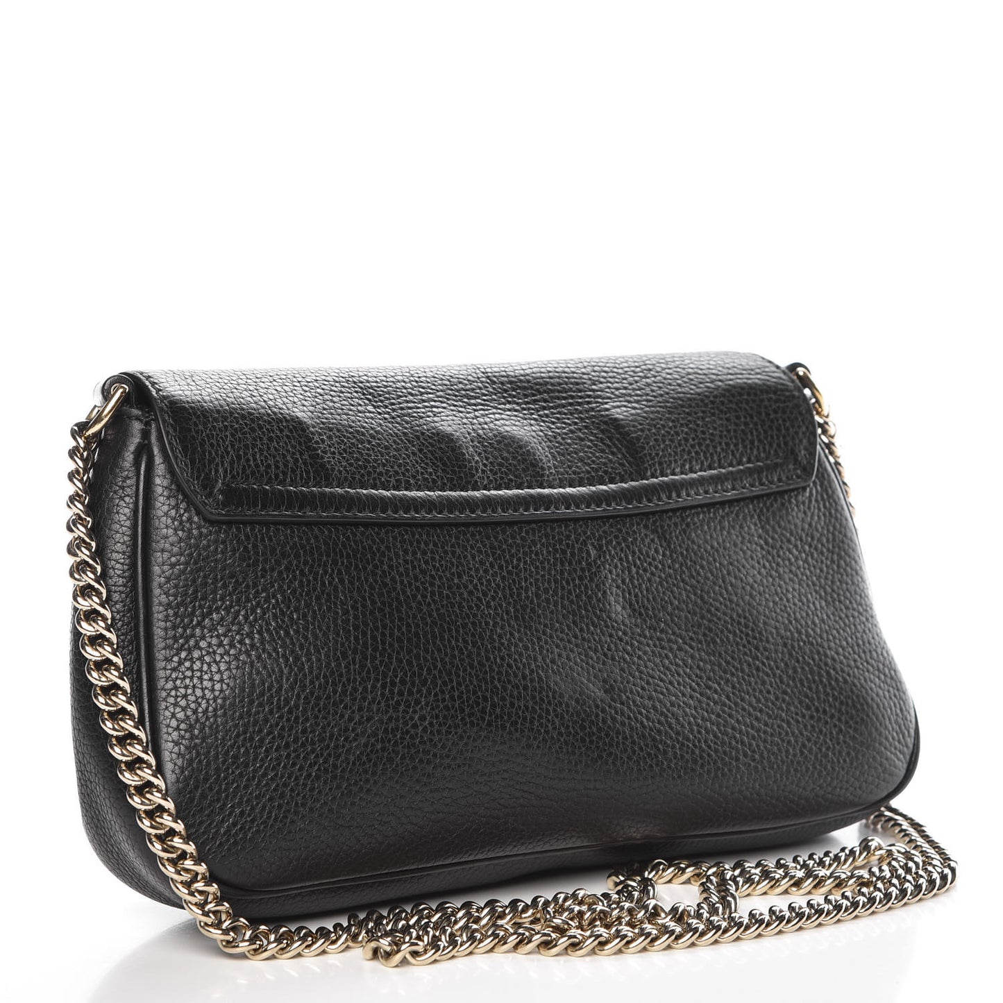 Pebbled Calfskin Medium Soho Flap Crossbody Black