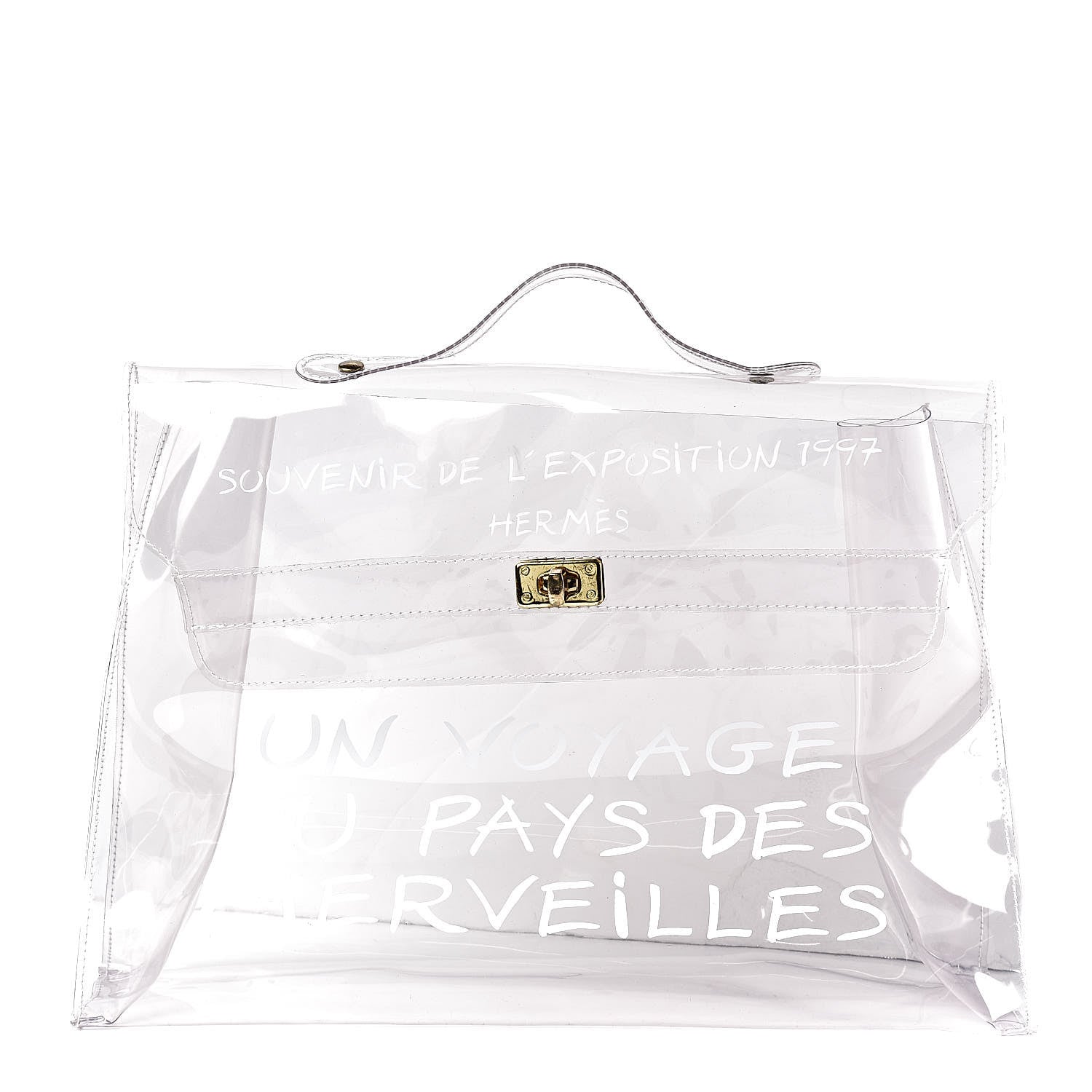 Hermes Vinyl Souvenir De L'Exposition Kelly Transparent 1 of 7