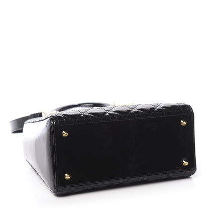 Christian Dior Patent Cannage Medium Lady Dior Black 5 of 12
