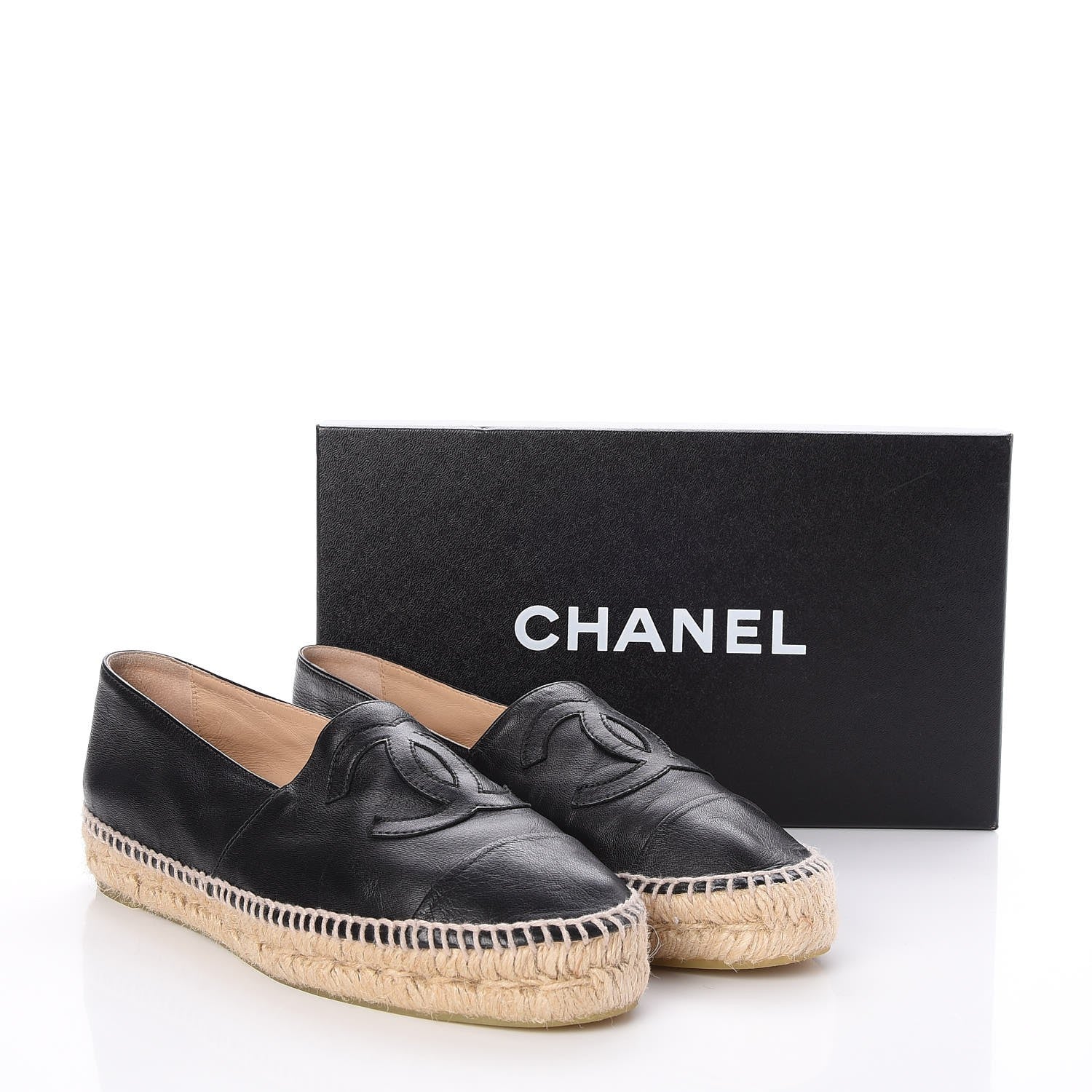 Chanel Lambskin CC Cap Toe Espadrilles 39 Black 11 of 11