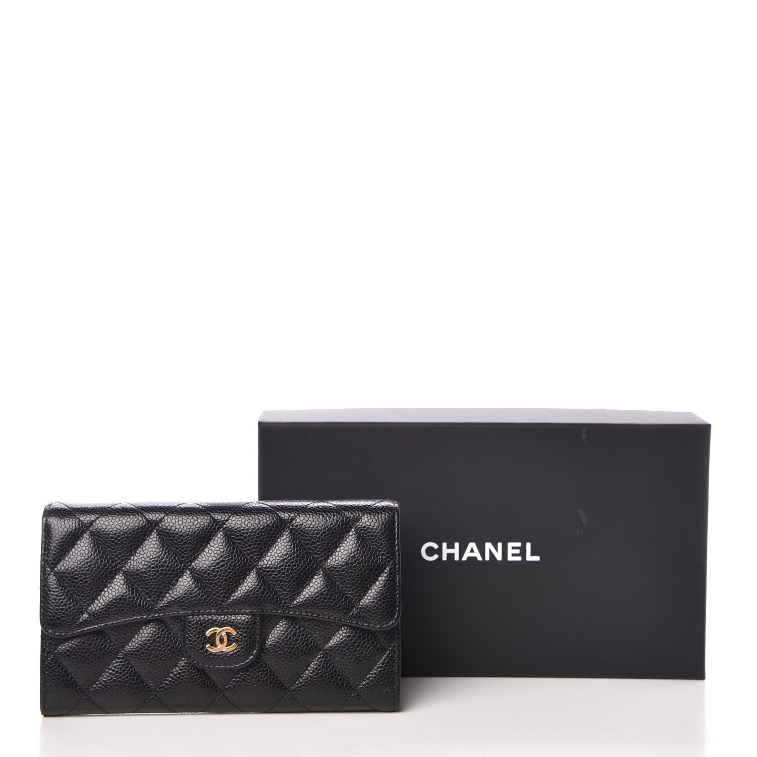 Chanel Caviar Quilted Large Flap Wallet Black 9 of 9