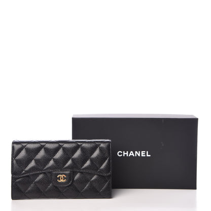 Chanel Caviar Quilted Large Flap Wallet Black 9 of 9