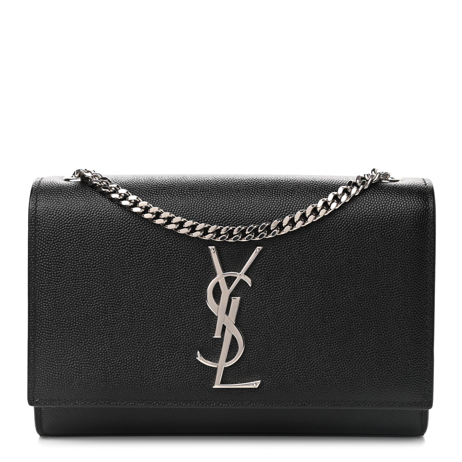 Saint Laurent Grain De Poudre Small Monogram Kate Satchel Black 1 of 8