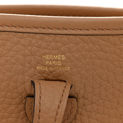 Hermes Taurillon Clemence Maxi Quadrille Evelyne TPM Chai Bleu Bill Biscuit 5 of 10