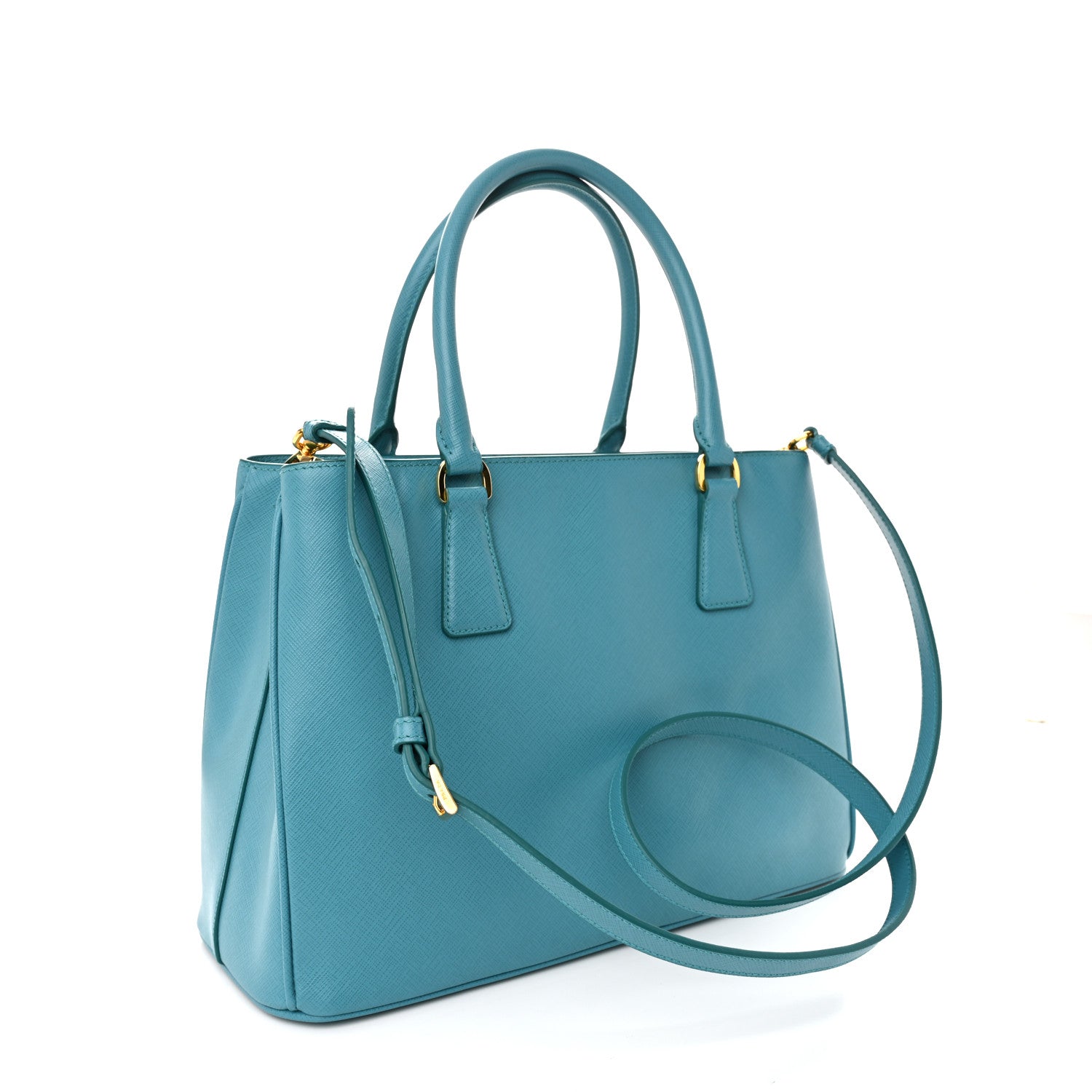 Prada Saffiano Lux Medium Tote Turchese 3 of 10