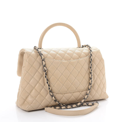 Chanel Caviar Quilted Medium Coco Handle Flap Light Beige 4 of 8