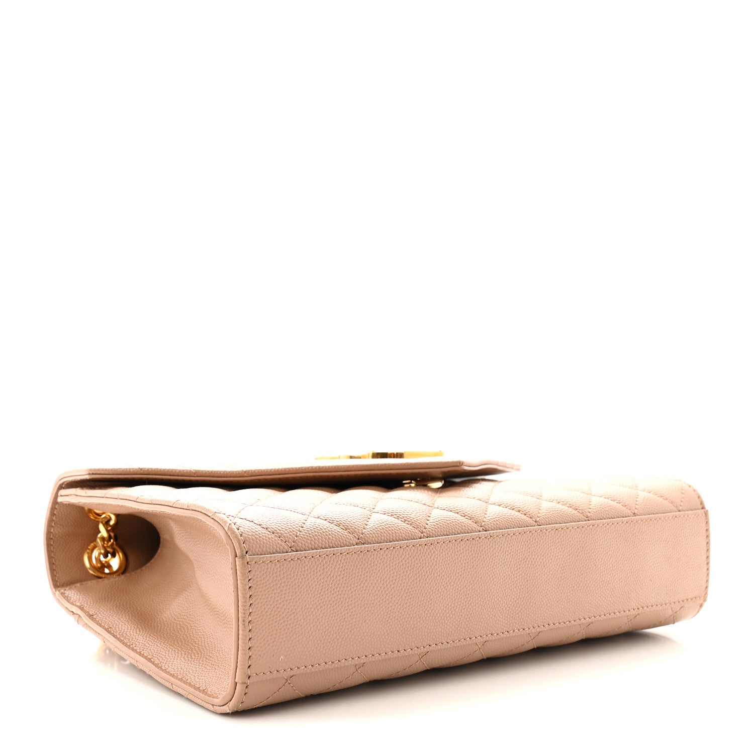 Saint Laurent Grain De Poudre Textured Mixed Matelasse Medium Triquilt Monogram Satchel New Nude 4 of 9