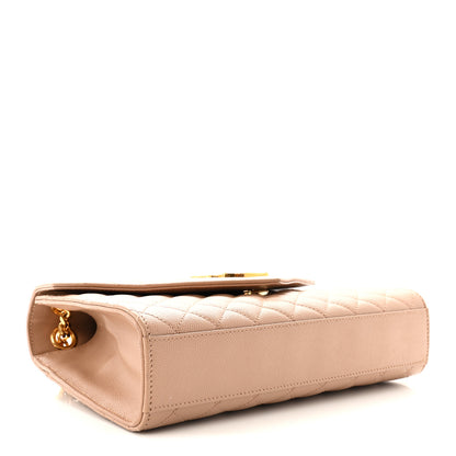 Saint Laurent Grain De Poudre Textured Mixed Matelasse Medium Triquilt Monogram Satchel New Nude 4 of 9