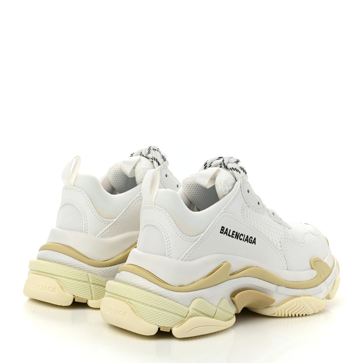 Fabric Mesh Womens Triple S Sneakers 38 White