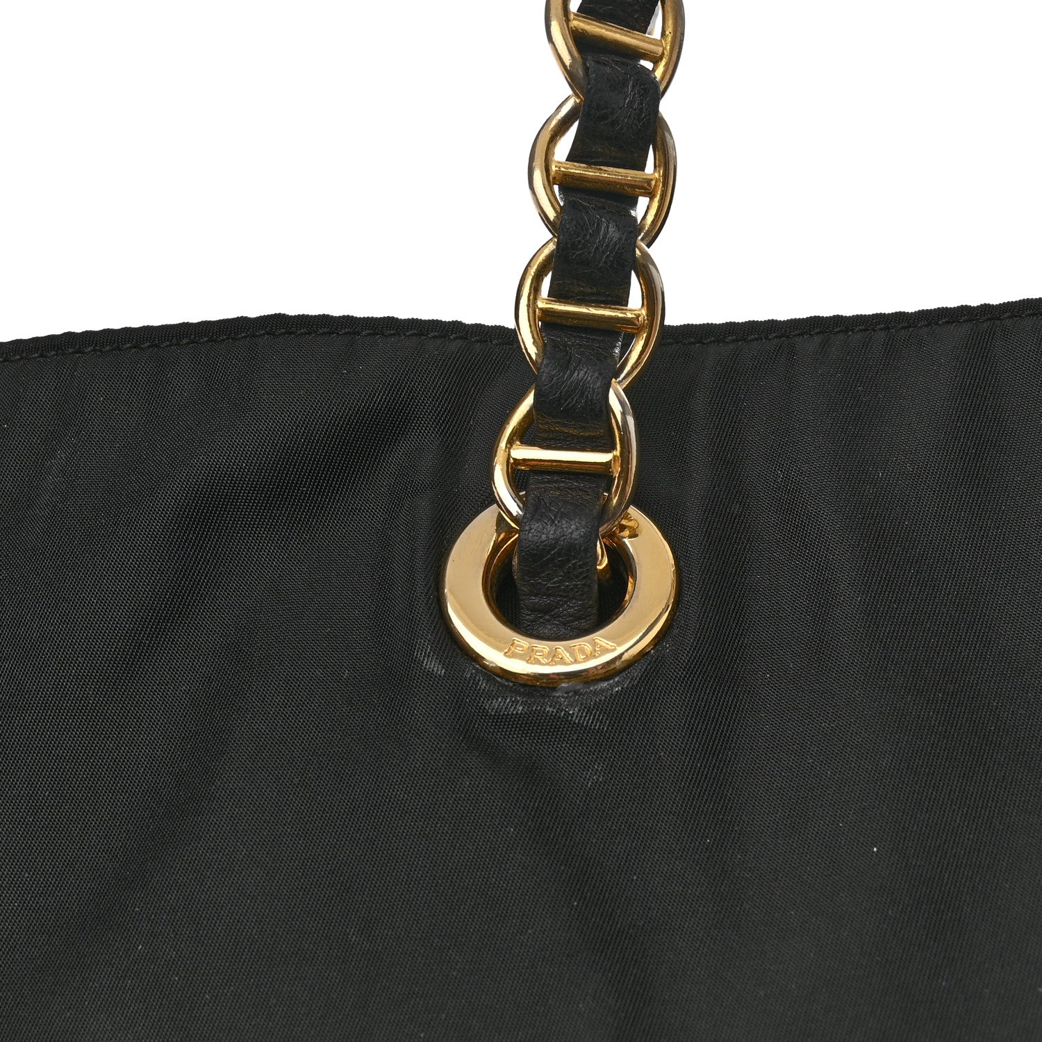 Prada Tessuto Nylon Chain Shoulder Bag Black 12 of 12