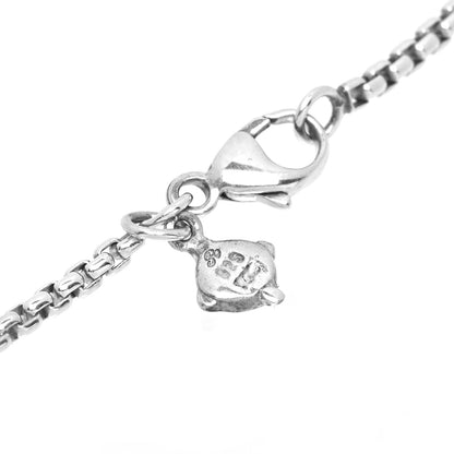 David Yurman Sterling Silver Diamond Chalcedony Quatrefoil Drop Pendant Necklace 5 of 6