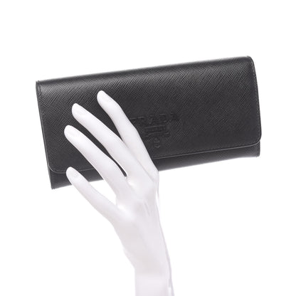 Prada Saffiano Continental Flap Wallet Black 2 of 8
