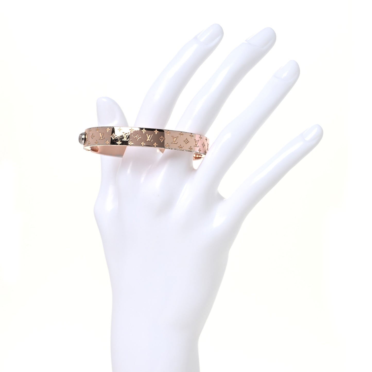 Brass Monogram Nanogram Cuff S Pink Gold