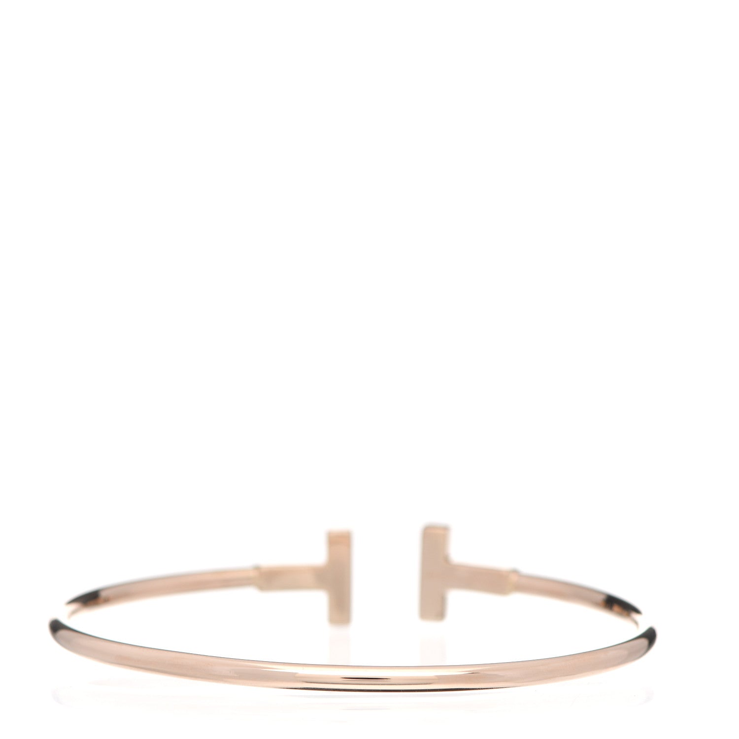 Tiffany 18K Rose Gold Diamond T Wire Bracelet 3 of 5