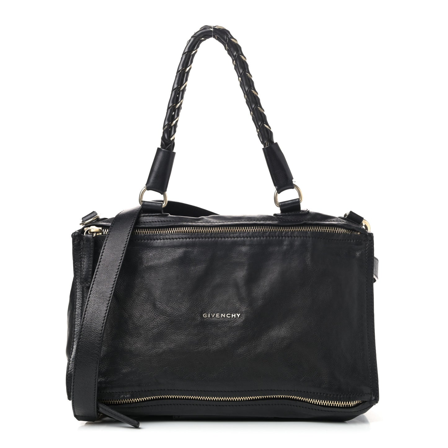 Calfskin Medium Braided Pandora Black